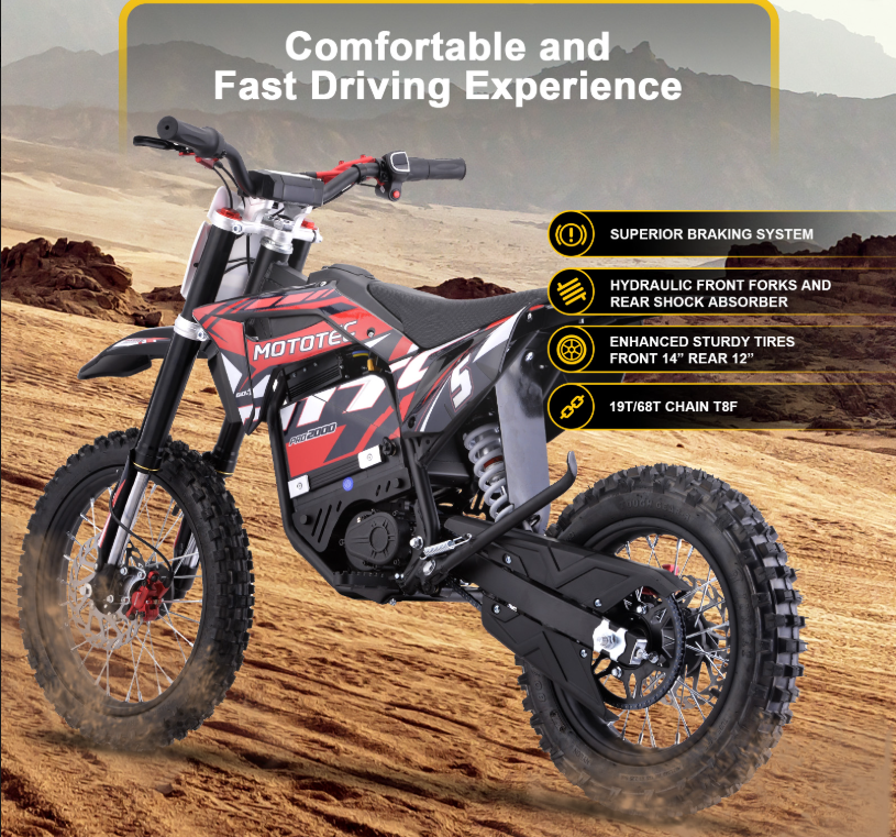 MotoTec Pro 40MPH (60V) 2000w Lithium Electric Dirt Bike