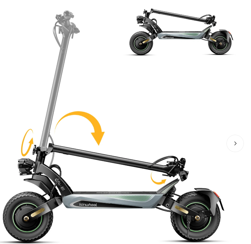 isinwheel GT4 45 MPH Dual Motor Off Road Electric Scooter | 2400W | 50 Mile Long Range | Folding E-Scooter