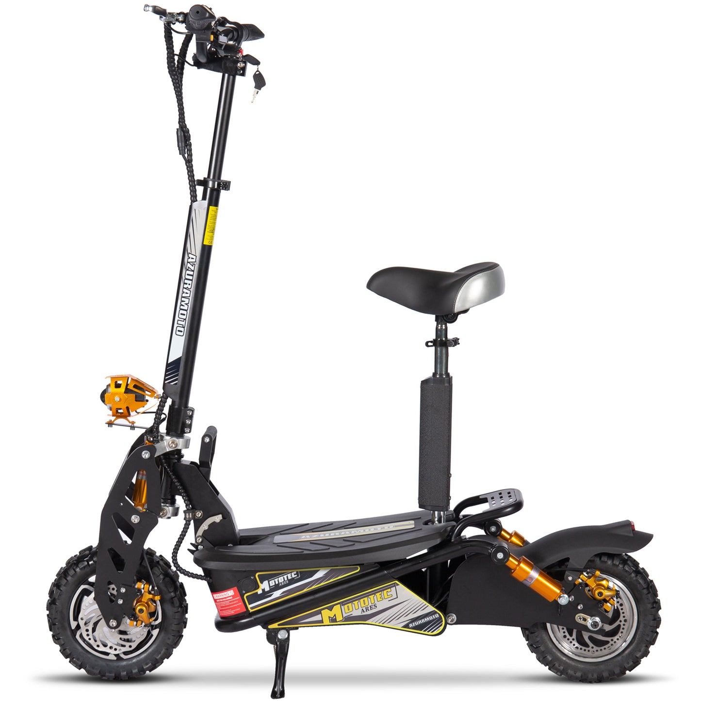 MotoTec Ares (48V) 1600w Black Multi-Purpose Electric Scooter