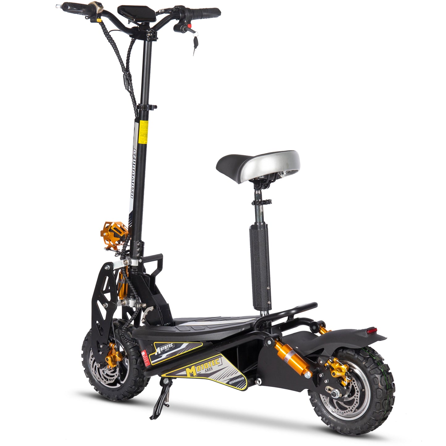 MotoTec Ares (48V) 1600w Black Multi-Purpose Electric Scooter