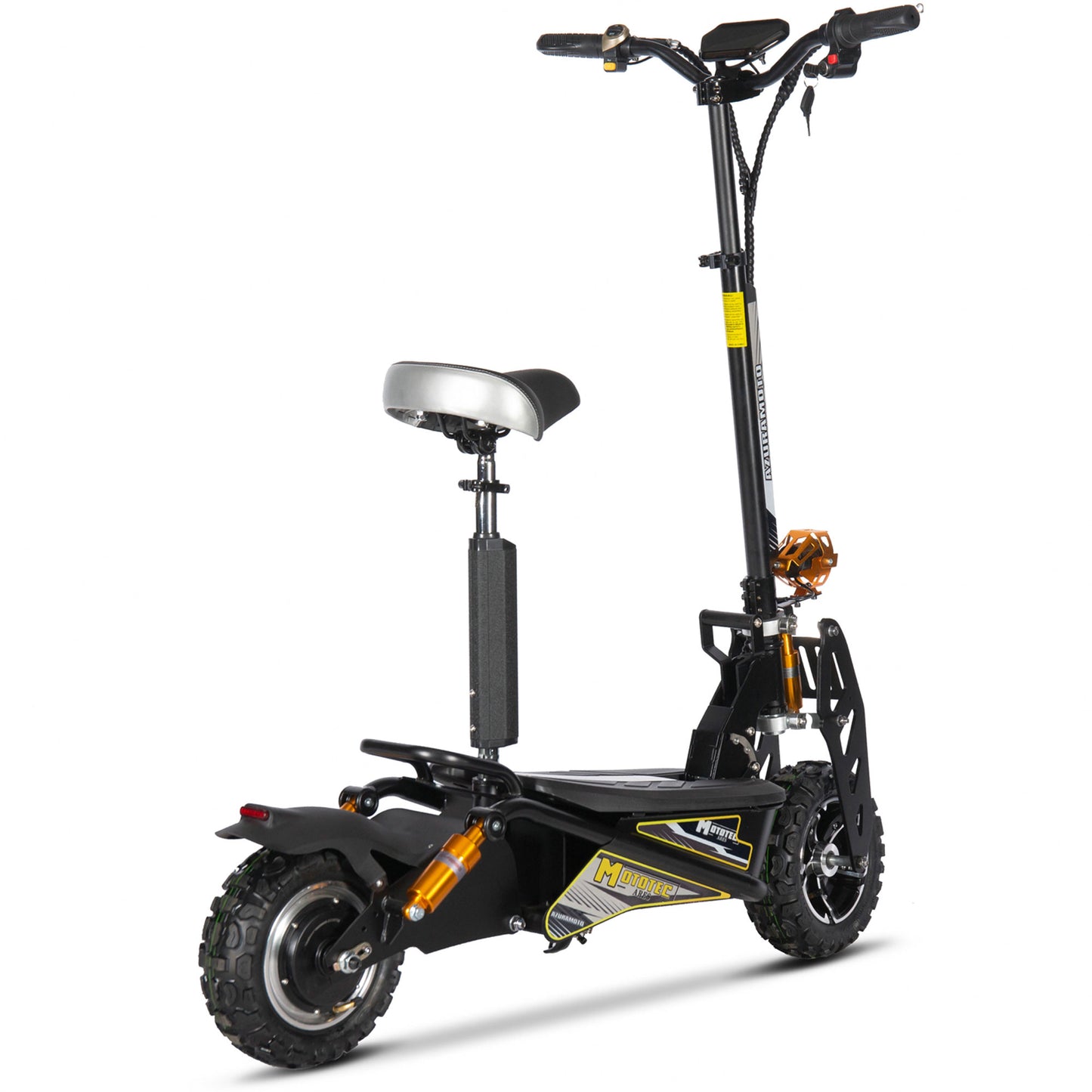 MotoTec Ares (48V) 1600w Black Multi-Purpose Electric Scooter