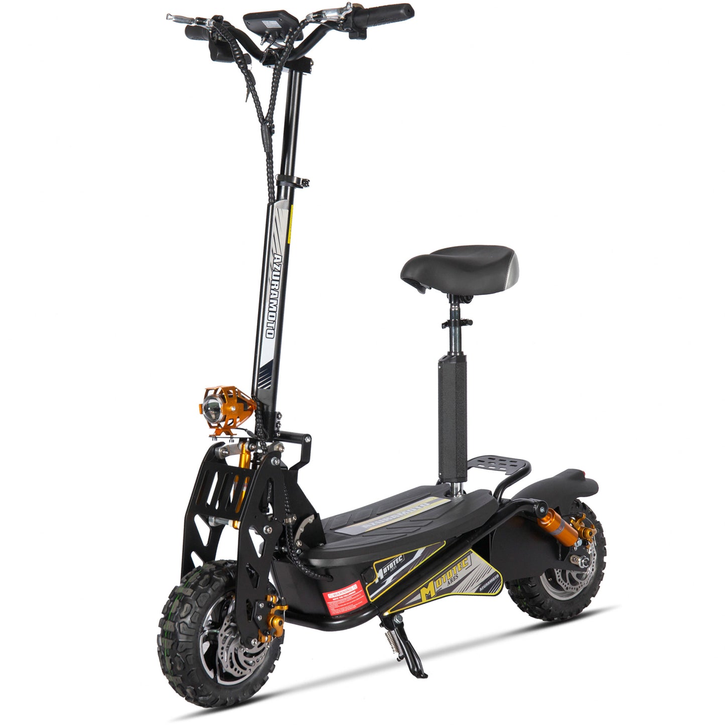 MotoTec Ares (48V) 1600w Black Multi-Purpose Electric Scooter