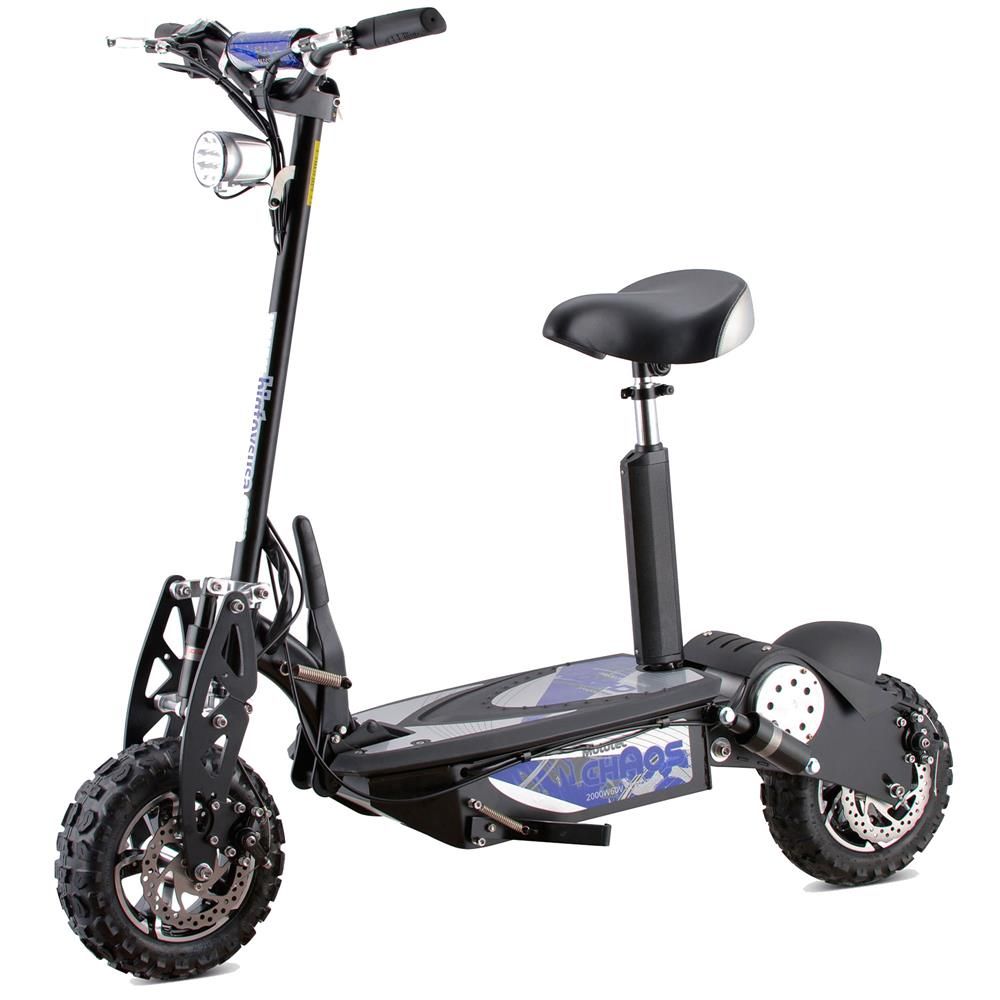 MotoTec Chaos (60V) 2000w Black Lithium Multi-Purpose Electric Scooter