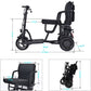 MotoTec Folding Mobility Electric Trike (48v) 700w Dual Motor Lithium Black