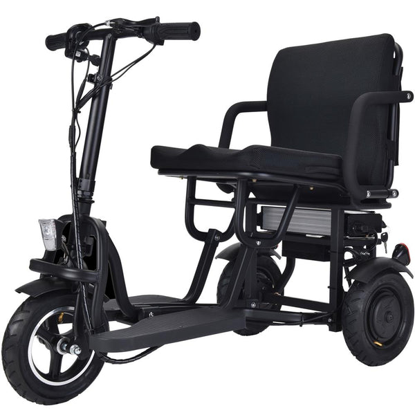 MotoTec Folding Mobility Electric Trike (48v) 700w Dual Motor Lithium Black