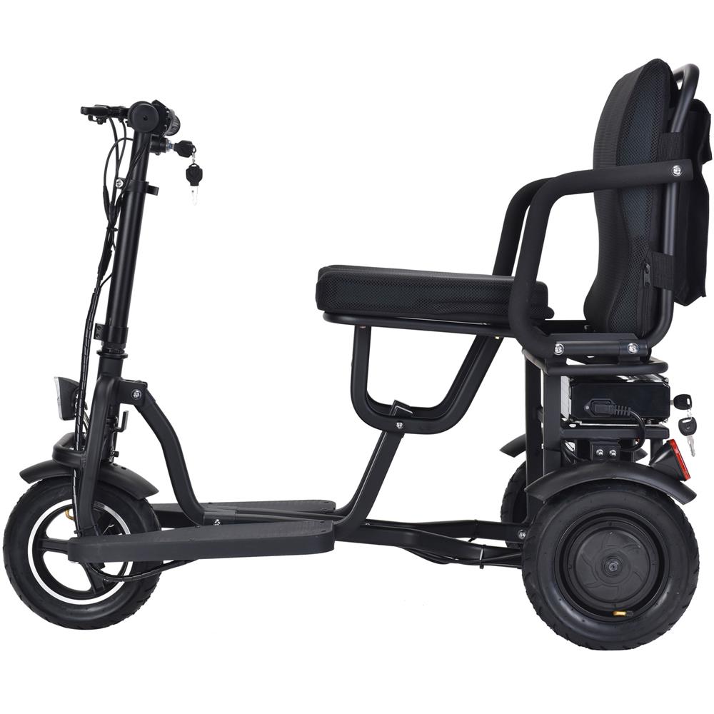 MotoTec Folding Mobility Electric Trike (48v) 700w Dual Motor Lithium Black