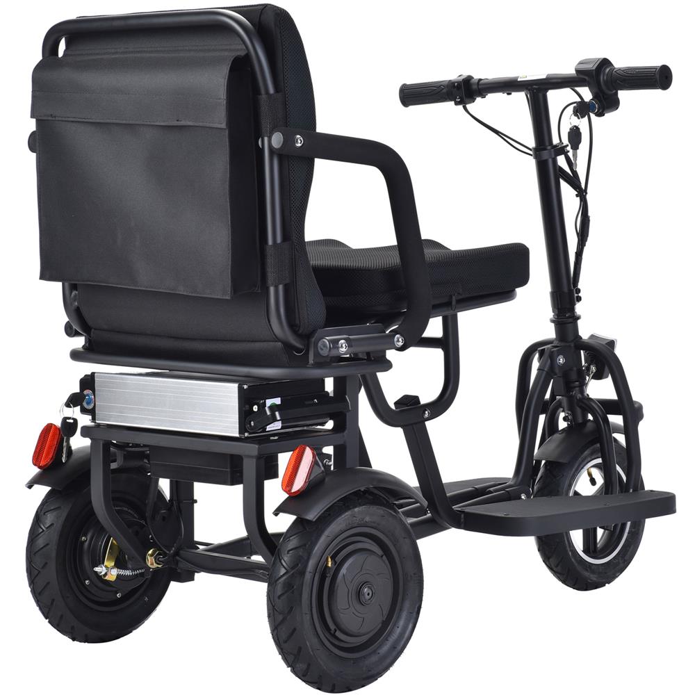 MotoTec Folding Mobility Electric Trike (48v) 700w Dual Motor Lithium Black