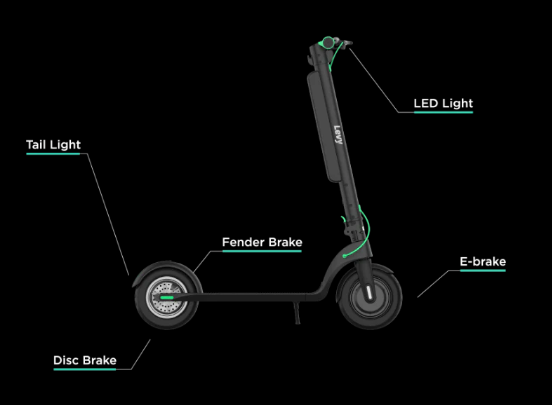 Levy Plus Electric Scooter. Levy's high end long range cruiser with double the range of the Levy Light.