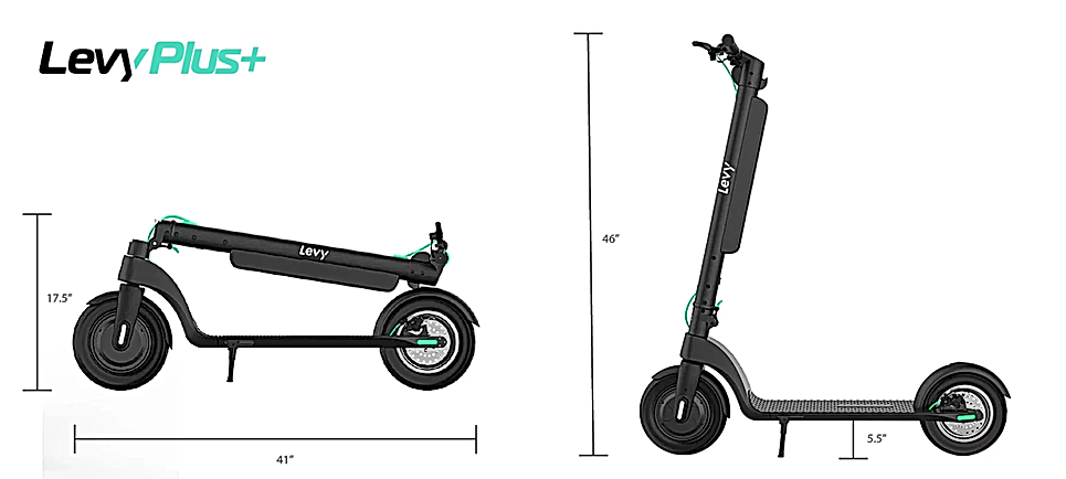 Levy Plus Electric Scooter. Levy's high end long range cruiser with double the range of the Levy Light.