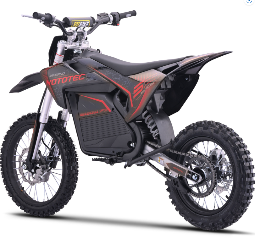 MotoTec Pro (72V) 5000w Red Lithium Electric Dirt Bike