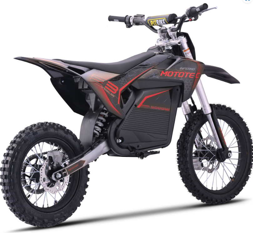 MotoTec Pro (72V) 5000w Red Lithium Electric Dirt Bike