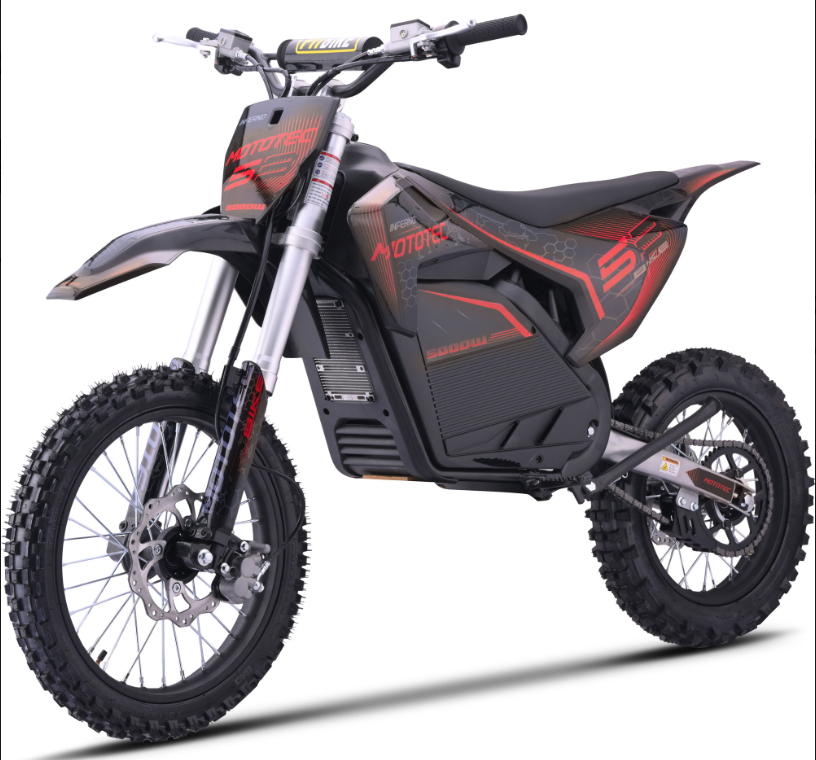MotoTec Pro (72V) 5000w Red Lithium Electric Dirt Bike