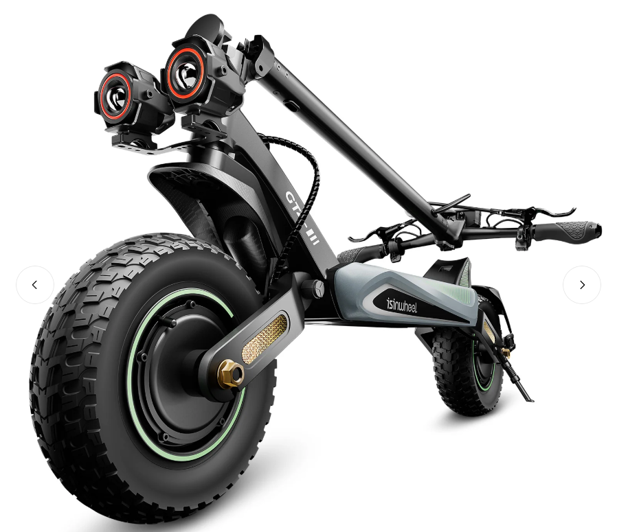 isinwheel GT4 45 MPH Dual Motor Off Road Electric Scooter | 2400W | 50 Mile Long Range | Folding E-Scooter