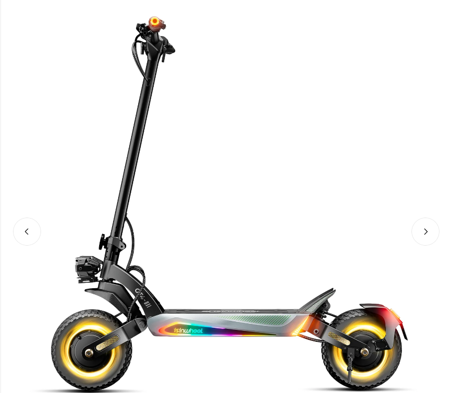 isinwheel GT4 45 MPH Dual Motor Off Road Electric Scooter | 2400W | 50 Mile Long Range | Folding E-Scooter