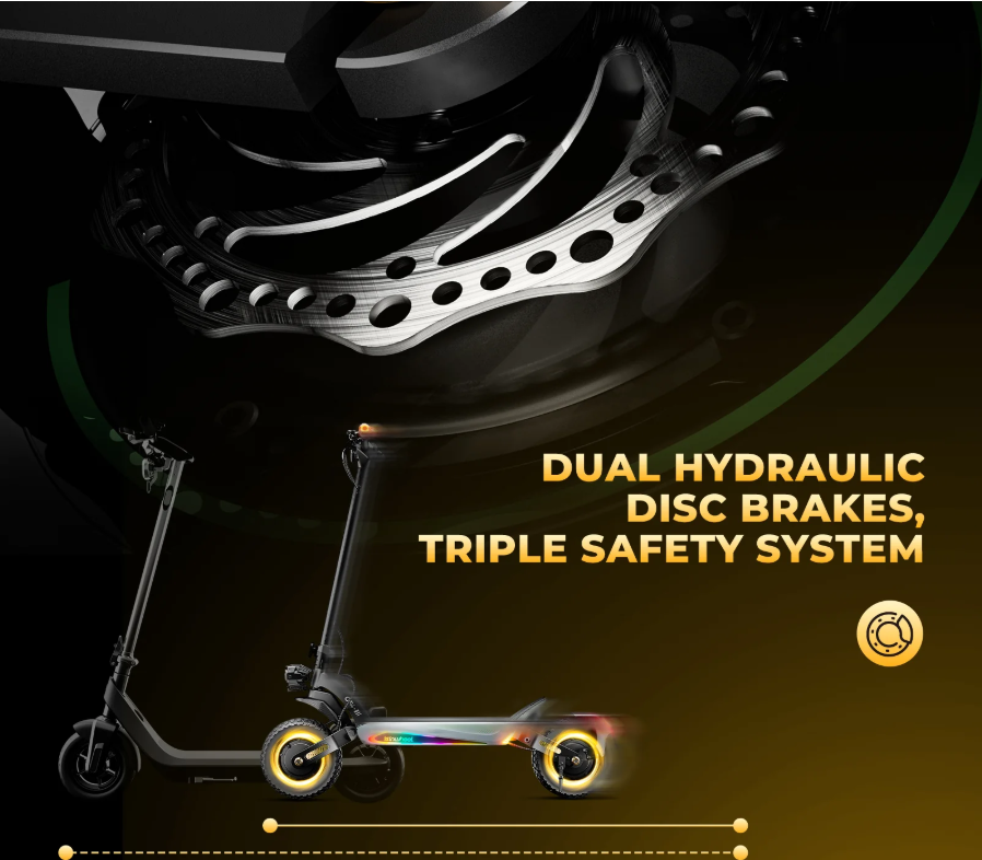 isinwheel GT4 45 MPH Dual Motor Off Road Electric Scooter | 2400W | 50 Mile Long Range | Folding E-Scooter