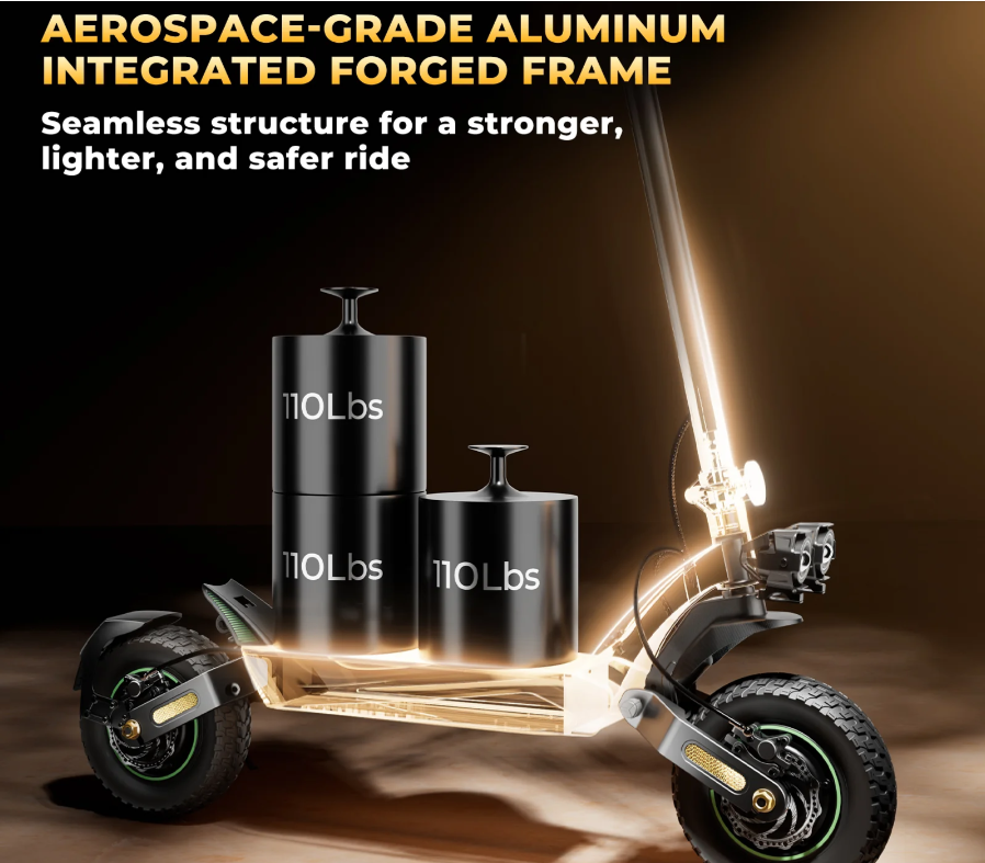 isinwheel GT4 45 MPH Dual Motor Off Road Electric Scooter | 2400W | 50 Mile Long Range | Folding E-Scooter