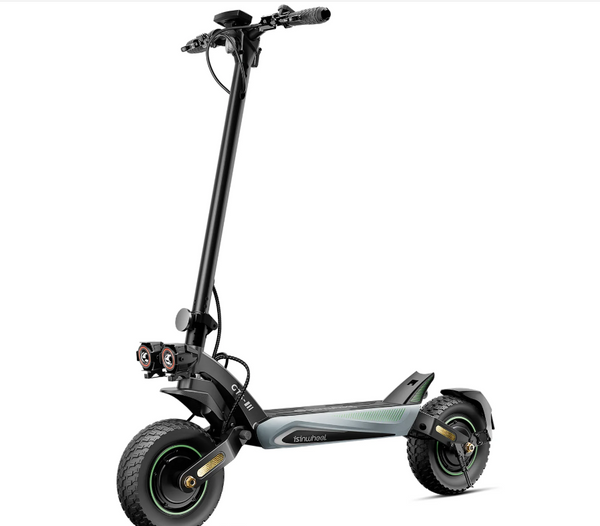 isinwheel GT4 45 MPH Dual Motor Off Road Electric Scooter | 2400W | 50 Mile Long Range | Folding E-Scooter