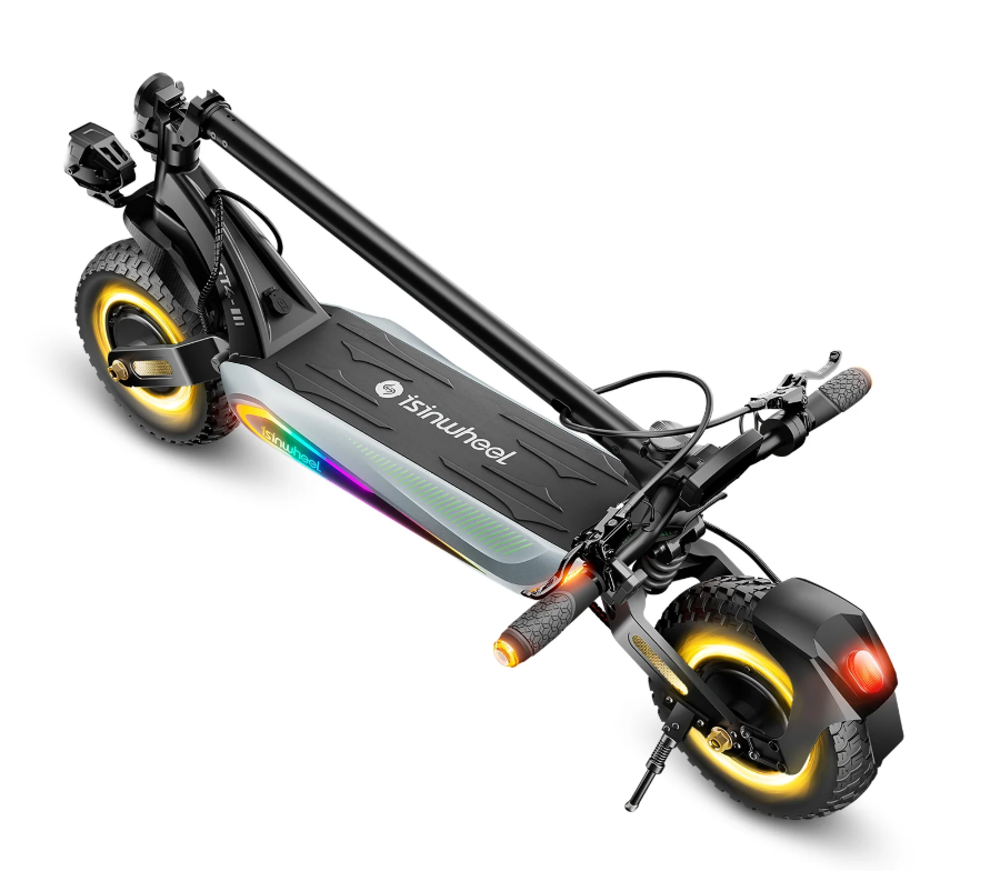 isinwheel GT4 45 MPH Dual Motor Off Road Electric Scooter | 2400W | 50 Mile Long Range | Folding E-Scooter