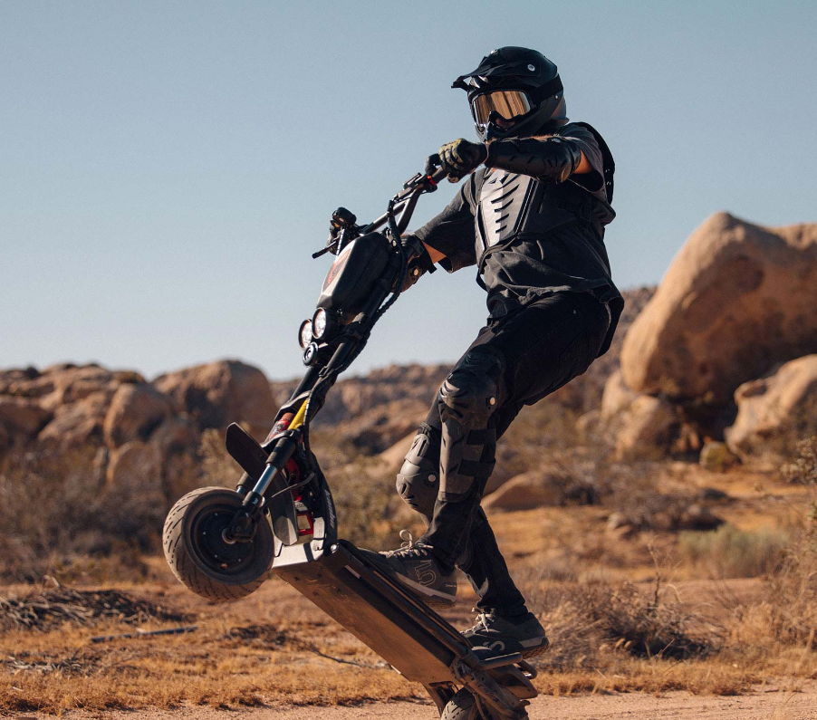 Kaabo Wolf Warrior 11 Pro+ 50 MPH Dual Motor Long Range Electric Scooter | 5400W Peak | 93 Mile Range Dual Stem E-Scooter