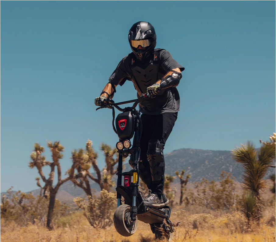 Kaabo Wolf Warrior 11 Pro+ 50 MPH Dual Motor Long Range Electric Scooter | 5400W Peak | 93 Mile Range Dual Stem E-Scooter